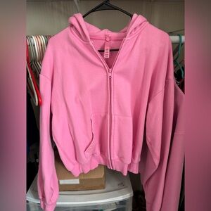 Skim Zip Up Sweatshirt-BUBBLEGUM